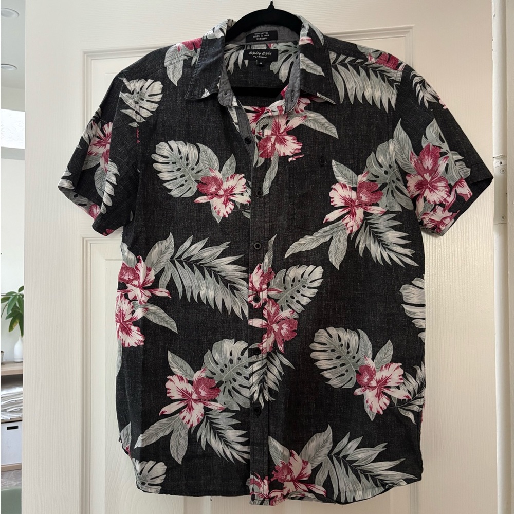 Eighty Eight Black Floral Casual Shirt